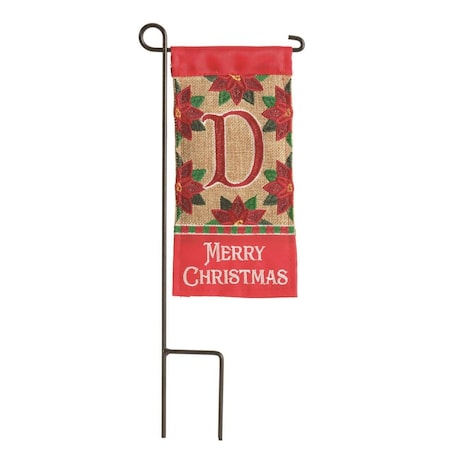 4 X 85 In Double Applique Merry Christmas Monogram D Burlap Mini Garden Flag